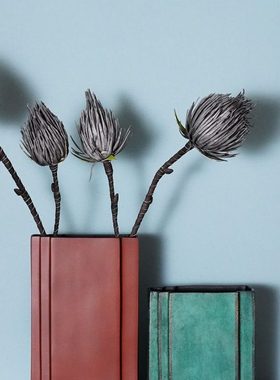 费灵家居新古典简约复古做旧花瓶花器 绿色砖红色样板房装饰摆件