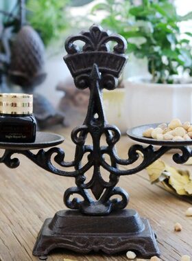 格嘉睿尔铸铁摆件天枰家居摆件装饰品复古老式庭院别墅摆设