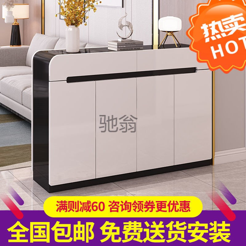 ir简约现代烤漆鞋柜双面门口客厅门厅柜多功能玄关组装隔断柜双