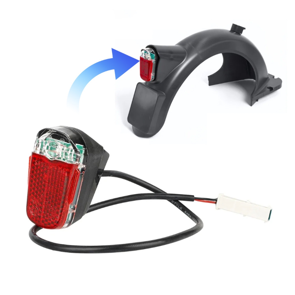 适用9号Max G30D电动滑板车后挡泥带压线条尾灯挂钩大刹车灯配件