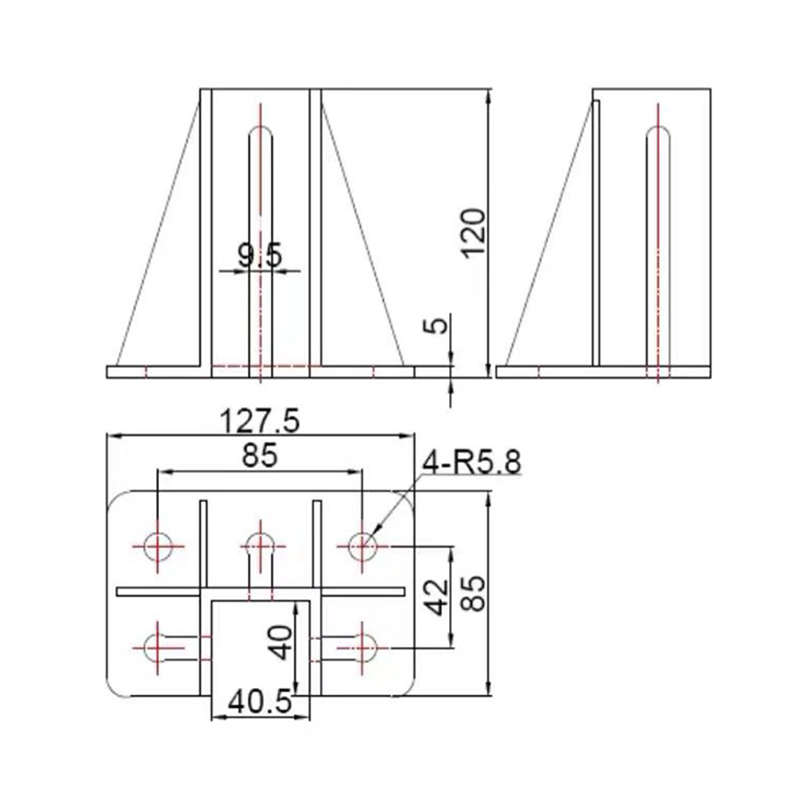 热销工业铝型材4040铝地脚座围栏地脚支撑N座固定底座W铝型材支撑