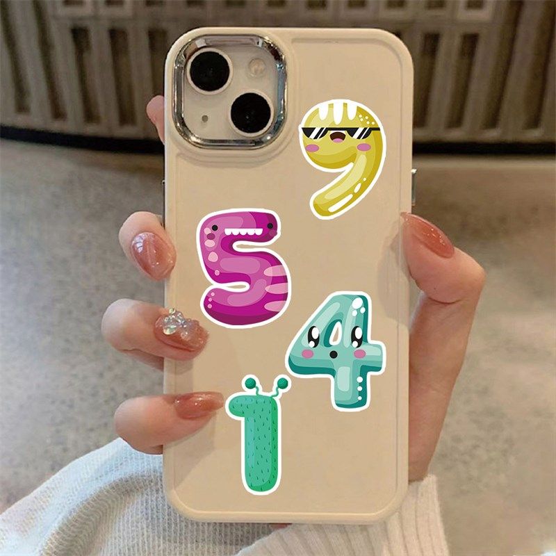 50张幼儿园早教创意益智数字卡通可爱贴纸儿童奖励装饰玻璃门头盔