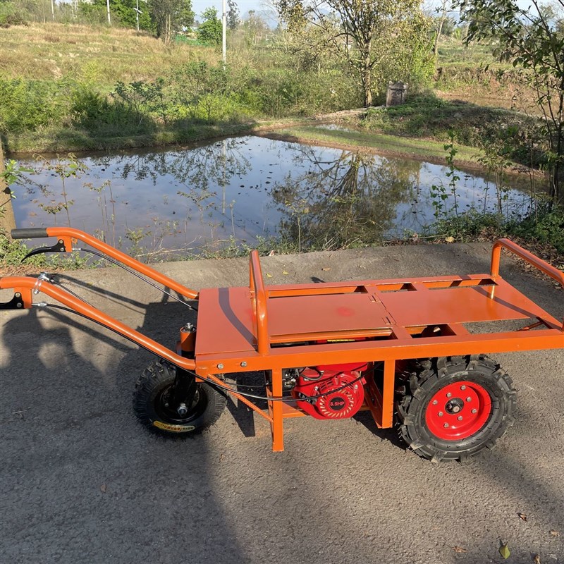 汽油电动平板车三轮车果园鸡公车工地手推车山地农用独轮车爬山虎