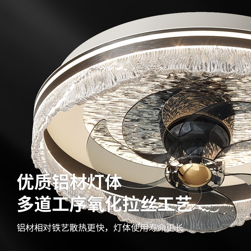 励昌家装灯饰意式极简轻奢吸顶风扇灯高端主卧房间客厅餐厅高级感