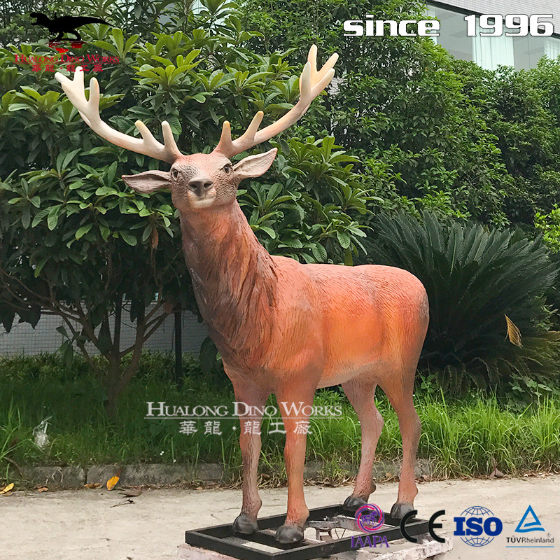 大型仿真模型工厂 机械电动手工雕毛梅花鹿雕塑 公园商场摆件装饰