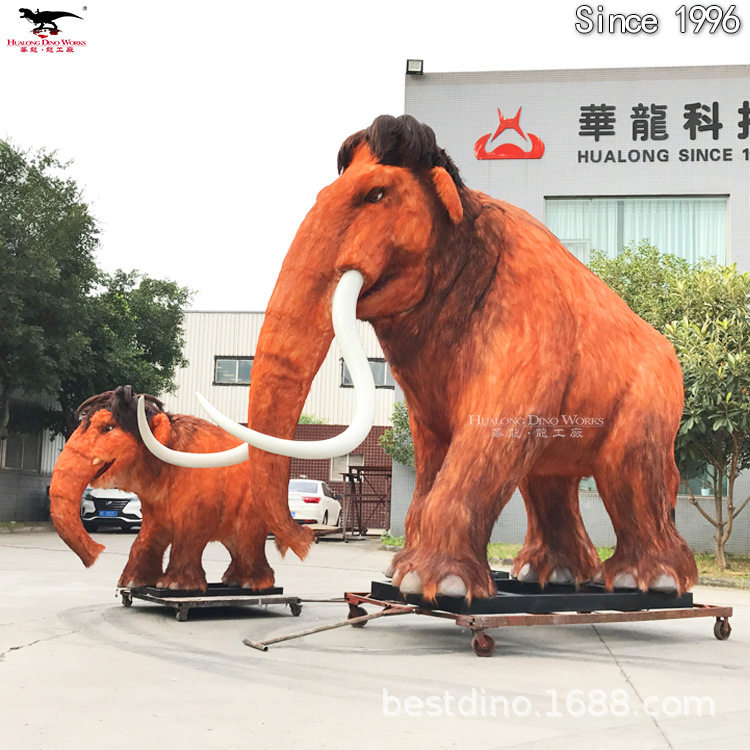 冰川时代动画角色 大型仿真粘毛卡通猛犸象 仿真模型玩具工厂定制