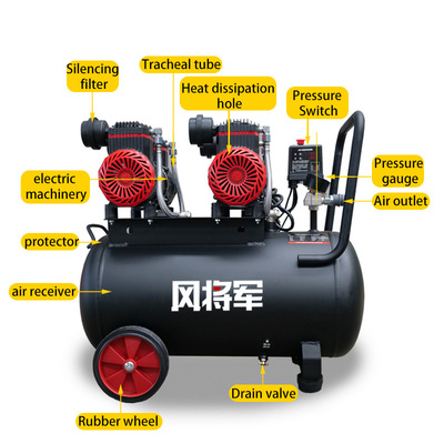 Low frequency oil-free air compressor household air pump