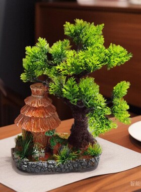 刺身假山造景日式海鲜餐厅摆盘装饰鱼缸鱼身花草创意菜品点缀包邮