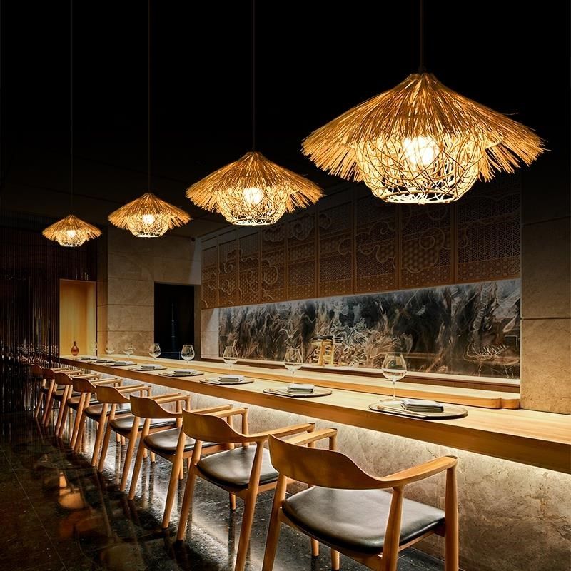 创意藤编草帽灯罩复古日式餐厅个性火锅店藤艺民宿东南亚竹编吊灯,家装灯饰光源,餐厅吊灯,淘宝优惠券,粉丝福利购,淘宝优惠卷