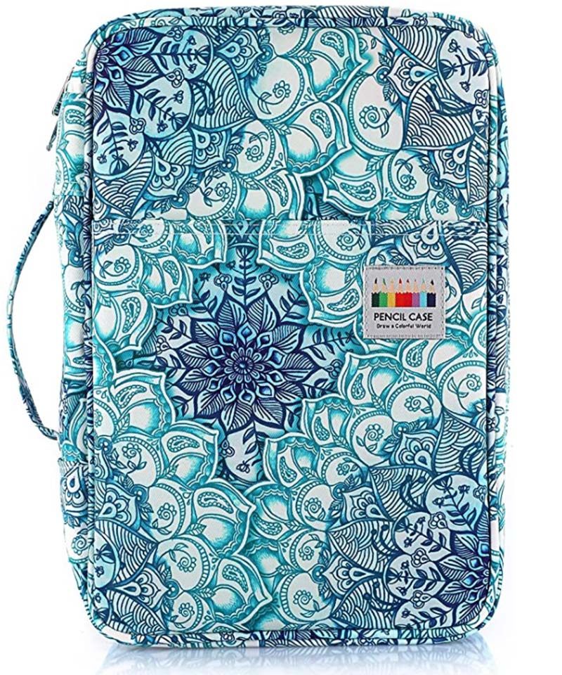 美术专用素描笔袋多功能简约绘画文具盒300支彩色铅笔摺叠收纳包