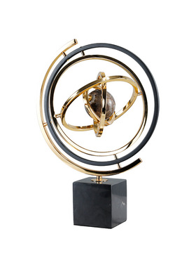 欧式大理石地球仪摆件办公室样板书房书桌客厅电视柜玄关软装饰品