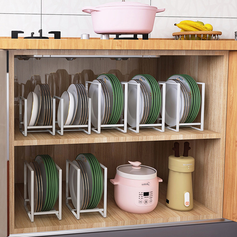 厨沥干房碗碟架竖放收纳沥水架菜板架橱柜内置盘子平底锅盖整理架