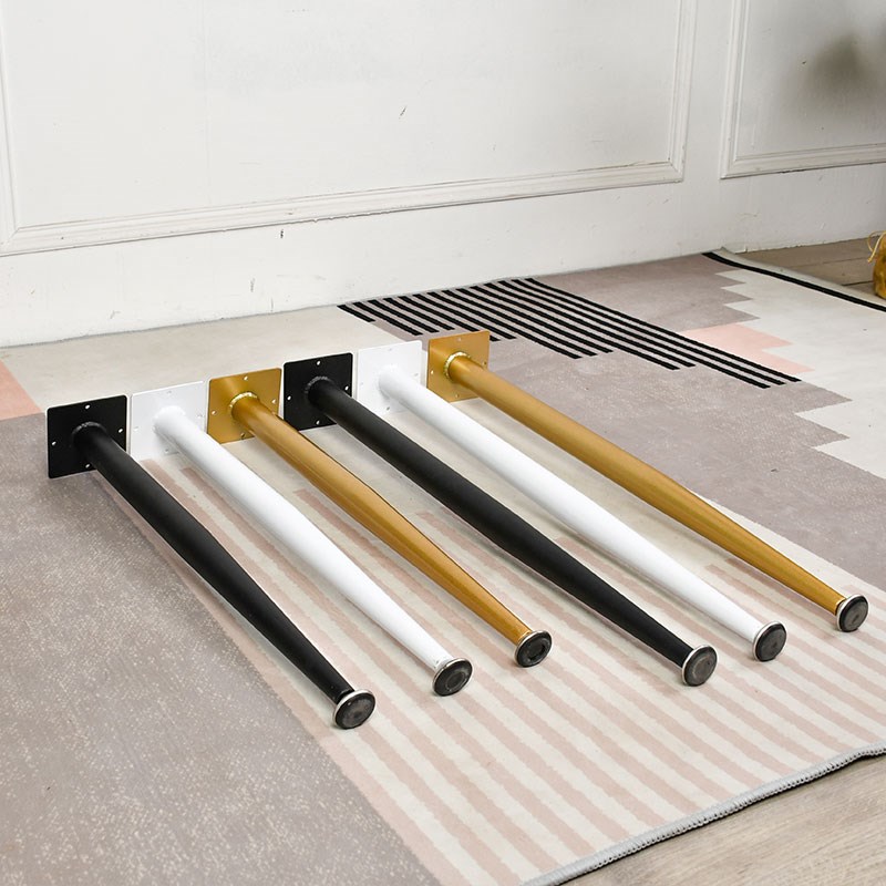 铁艺简易锥形缩尖桌脚茶几腿书桌金属吧台色梳妆台电脑桌直脚斜脚