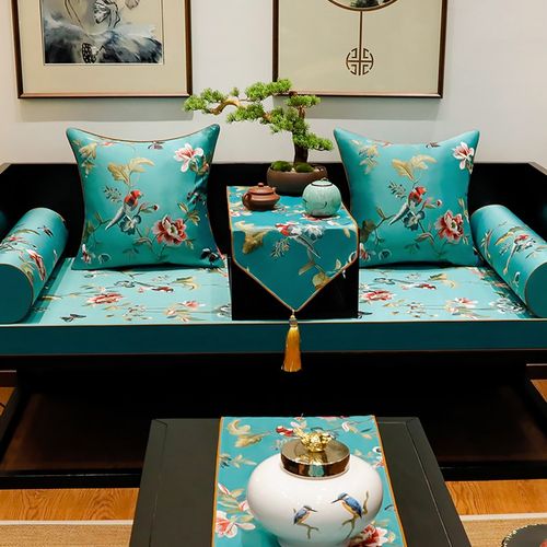 新中式红木沙发坐垫实木沙发垫子海绵垫靠背垫套罩座垫套防滑定制