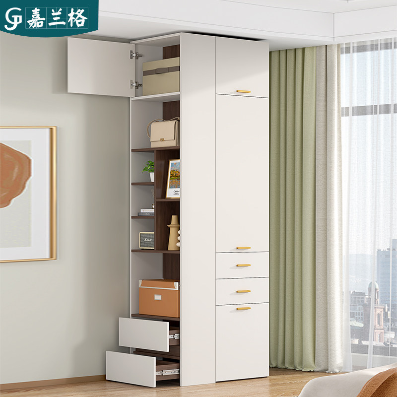 转角衣柜家用卧室轻奢衣橱单门衣柜侧边转角柜收纳柜储物柜子定制