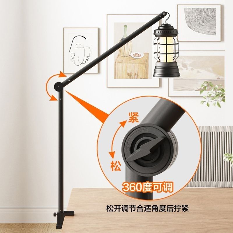 小吊扇固定支架灯架夹床头学生宿舍上铺微风扇床上挂杆伸缩折叠式