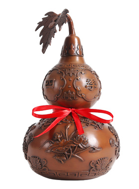 纯紫铜葫芦四季平安摆件新中式家居客厅办公室装饰品开业乔迁礼品