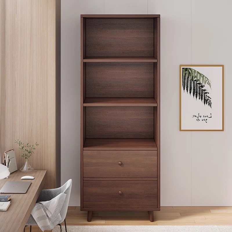 北欧简约实木书架落地置物架家用靠墙收纳柜客厅自由Y组合储物架
