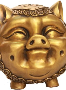存钱铜猪摆件储蓄罐可爱福猪摆设家居装饰品创意高档商务礼品大号