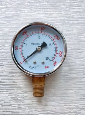 压力计 压力表 60mm 压力20kg/cm2 280psi 螺纹PT1/4 英文双显