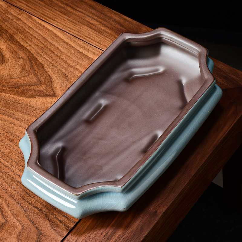 水仙花盆陶瓷大口径拼盘盆景盆造景水G培铜钱草一叶莲无孔水养专