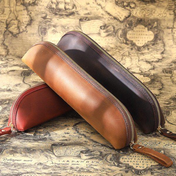 原创真皮加长笔袋笔盒头层牛皮铅笔圆珠笔钢笔保护套简约休闲商务,文具电教/文化用品/商务用品,笔袋,淘宝优惠券,粉丝福利购,淘宝优惠卷