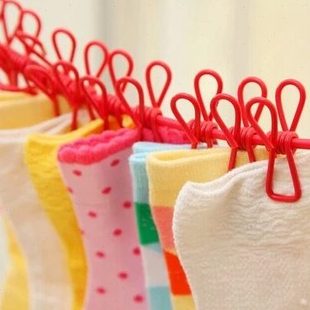 旅行户外便携晒衣绳带12个夹子旅游酒店弹力挂钩防风防滑晾衣绳