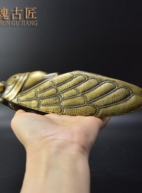 黄铜知了铜器工艺品大号铜蝉客厅办公室桌面摆设家居摆件一鸣惊人