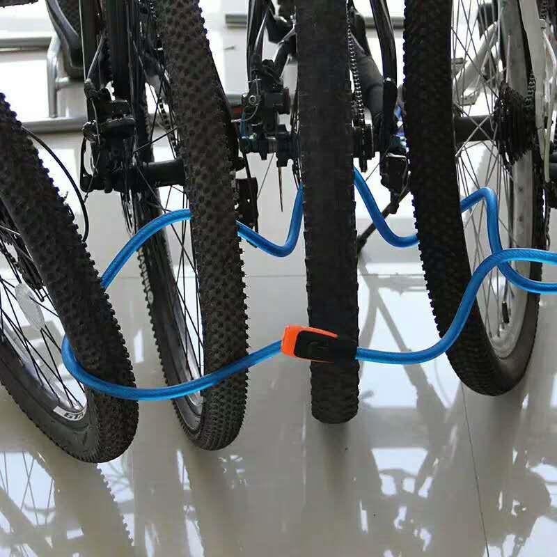 自行车锁山地车钢缆锁防盗加长加粗钢丝锁电动摩托车防盗骑行配件