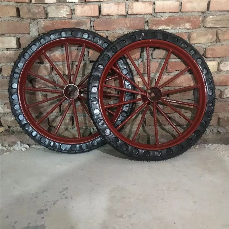 工地手推车轮胎18-300劳动车实心轮子板车斗车架子人力车钢圈