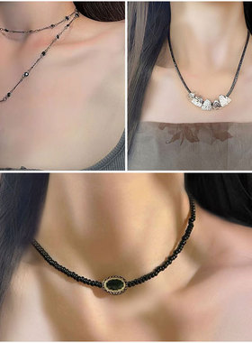 甜酷风十字架串珠项链