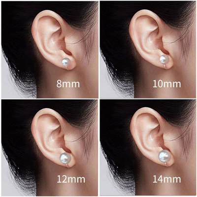 简约正圆珍珠耳夹轻奢无痛