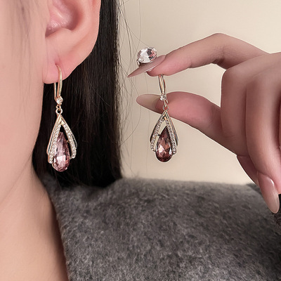 韩系轻奢红宝耳环1203