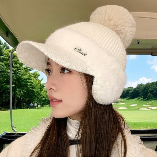 保暖护耳帽冬季女兔毛棒球帽