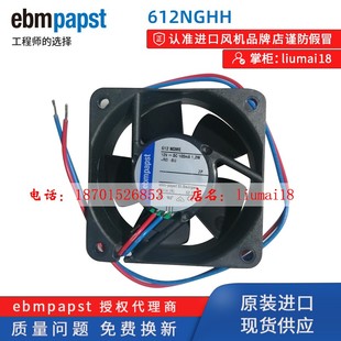 1.2W 德国ebmpapst 12V 0.1A 直流散热风扇 612NGME 6025 全新原装