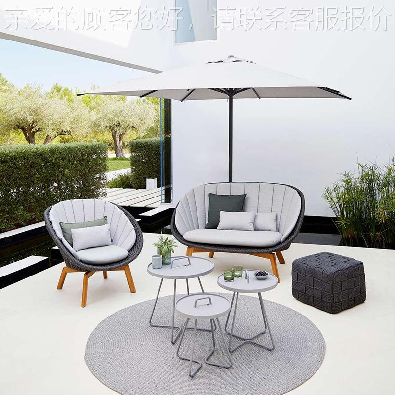 跨境北庭欧户组外沙发99院别墅柚木藤编沙发家合民宿景区阳台户外