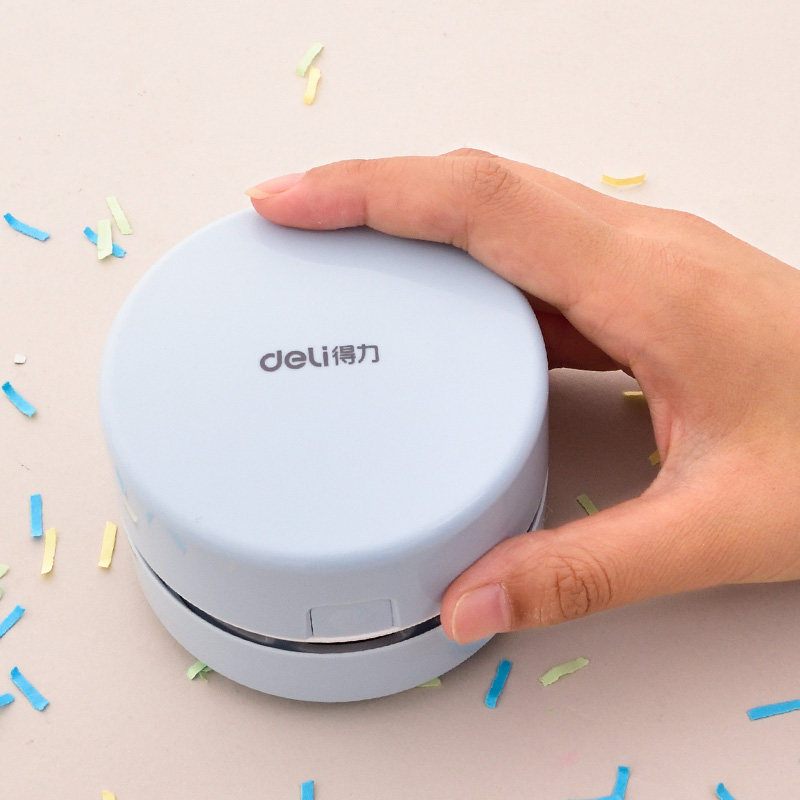 得力迷你吸尘器USB充电桌面清洁器办公学习键盘橡皮屑渣清理器