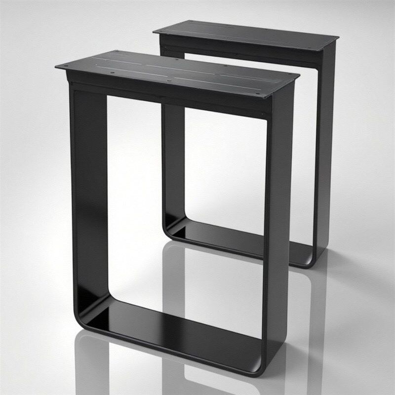 实心钢板桌腿桌脚实木大板金属支架餐台腿书桌腿茶几脚会议桌桌脚