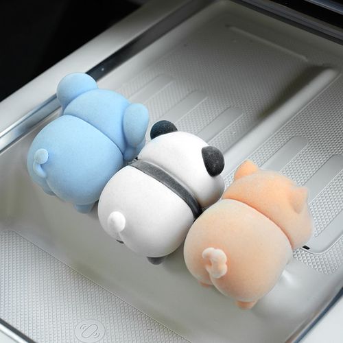 植绒汽车饰品中控屏趴趴摆件汽车显示车内装饰工位桌面电脑小挂件