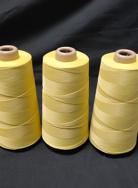 黄色芳纶1414纤维高强度防火阻燃耐高温缝纫线耐磨电焊手套线缝