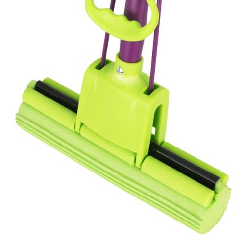 妙洁拖把海绵吸水胶棉地板可伸缩滚轮式挤水地拖家用免手洗不锈钢