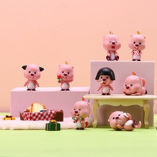 趣味冰箱贴萌粒盲袋露比盲盒Q版 LOOPY 迷你公仔礼物 X11