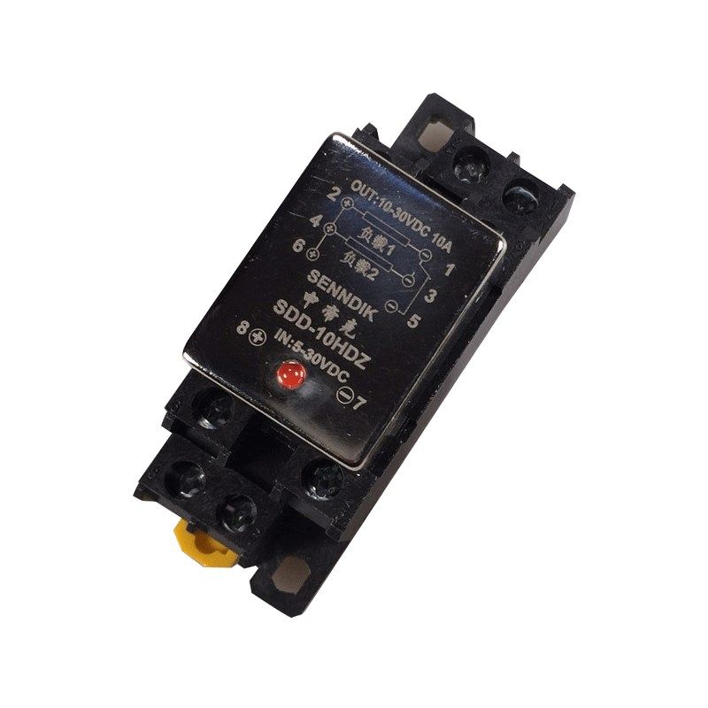 导轨式固态继电器SDD-10HHZ直流控直流10HDZ常开常闭12v24v带座5A
