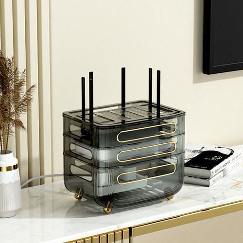 wifi路由器收纳盒放置架光猫客厅家用桌面电视剧机顶盒插板收纳盒