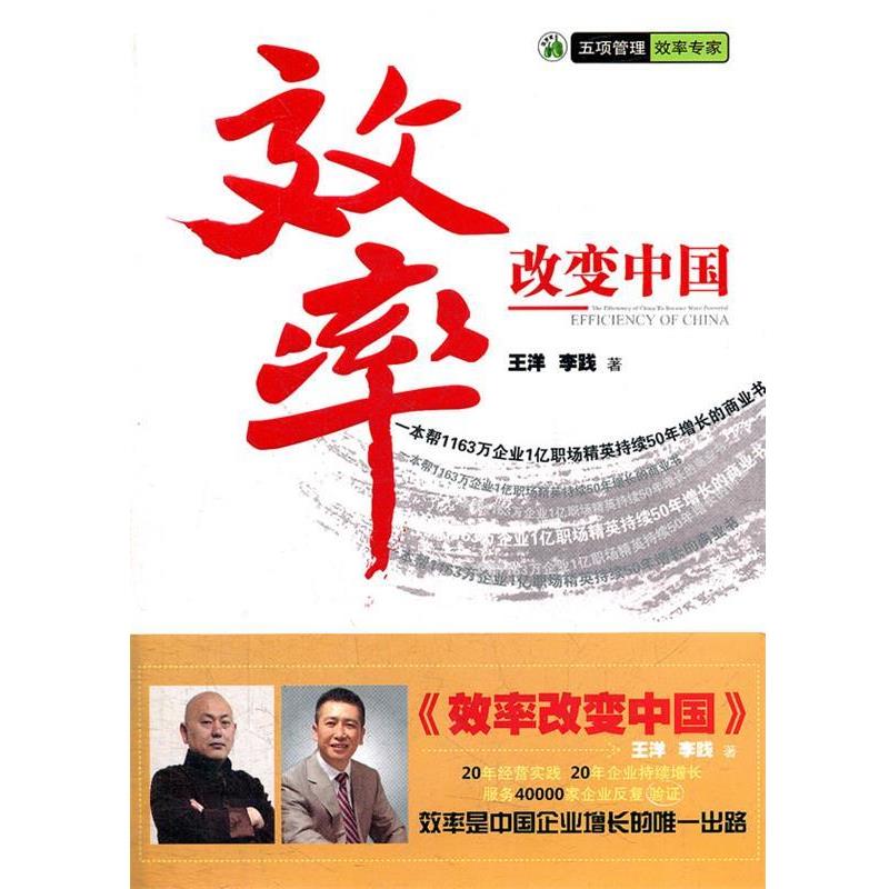 【正版书籍】 效率改变中国 王洋,李践 著 机械工业出版社
