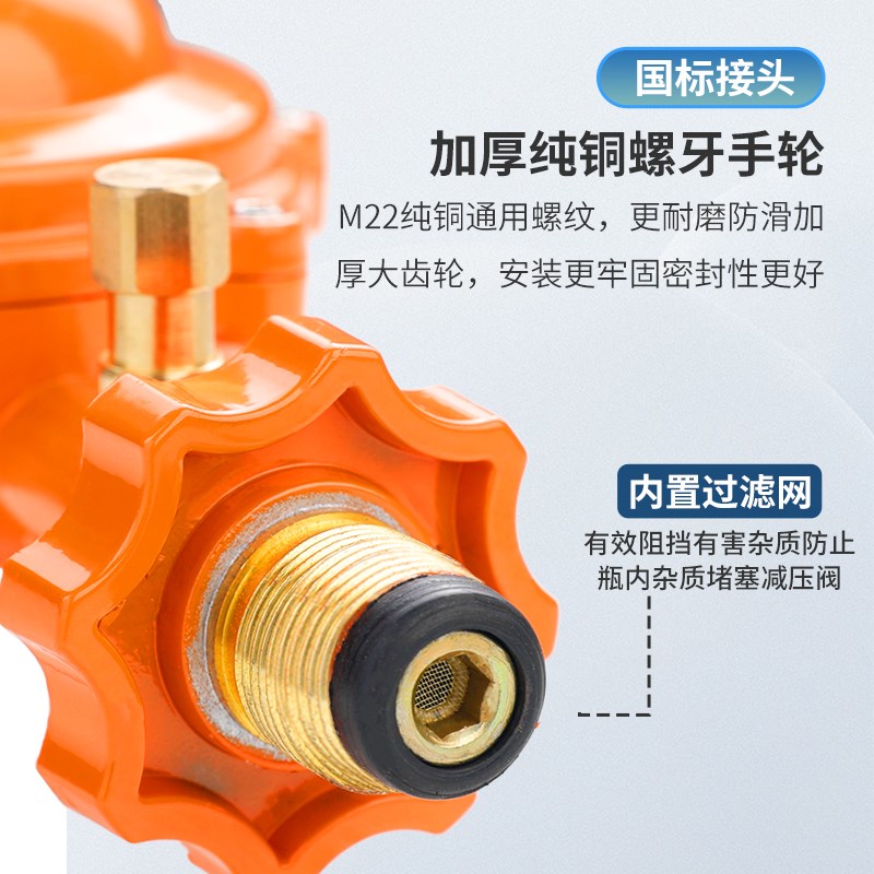 新国标2.0家用液化气减压阀防爆低压商用大流量煤气罐钢瓶自闭阀