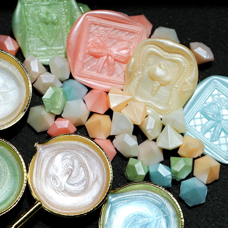 原创钻石火漆印章蜡粒珍珠色 信封请柬印章手账DIY珠光色火漆蜡粒