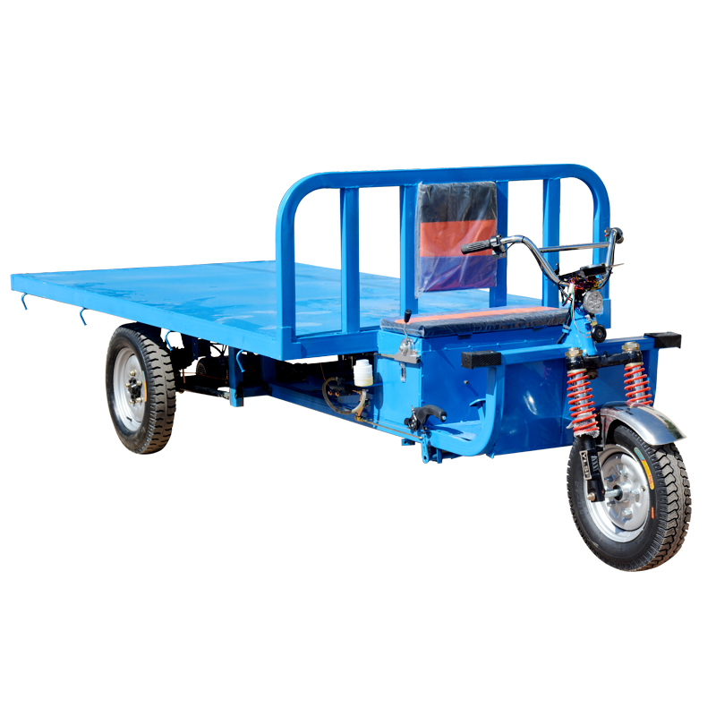 新款 电动三轮车五轮平板车厂区市场仓库工地专用车载重王货运农