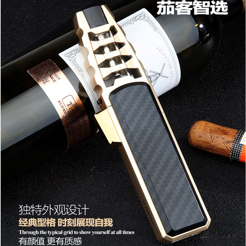 中邦笔式焊枪打火机个性超猛火力喷火枪创意充气直冲防风蓝点火器