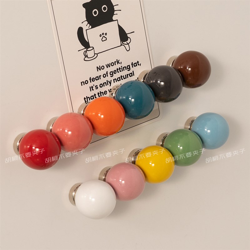 彩色多巴胺陶瓷球冰箱贴磁贴高级感入户门装饰挂钩洞洞板创意磁吸